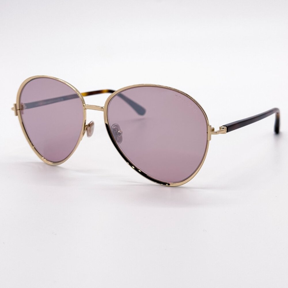 NEW TOM FORD RIO FT1028 32Z WOMEN AVIATOR SUNGLASSES FT1028/S GOLD PINK